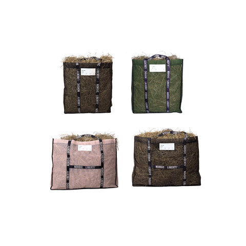 Høpose til hest fra Nordic Liberty – HAY BAG og XL HAY BAG i oliven og dusty rose